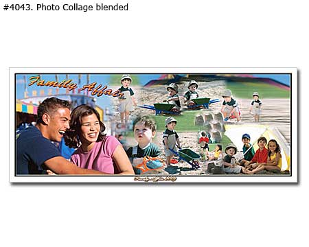 Family photos panoramic poster print collage