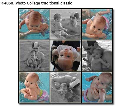 Baby in the pool collage