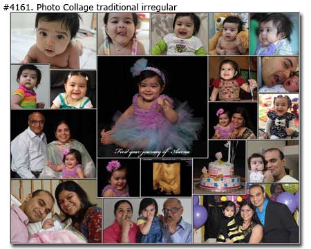 One year baby girl collage