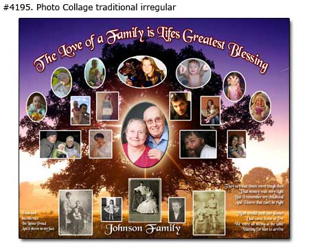 Special Family tree collage as a gift idea for grandparents