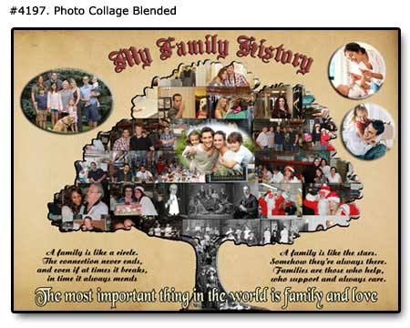 Family History Collage in Shape of Tree