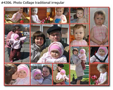Mom dad and children collage traditional irregular