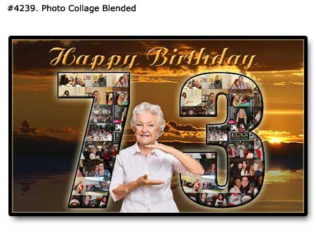 Family Collage to Grandma Birthday on custom landscape backgrounds