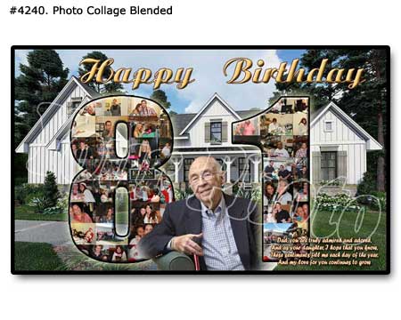 Family Collage to Grandma Birthday on Grandfathers country home background
