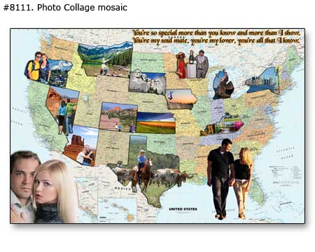 Romantic gift ideas for boyfriend and girl friend for anniversary – travel map photocollage