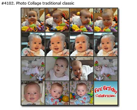 First birthday baby boy photo collage traditional classic