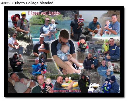 Dad and son collage blended