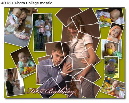 First birthday collage mosaic