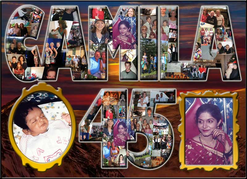 Collage of photos for a Indian friend's birthday