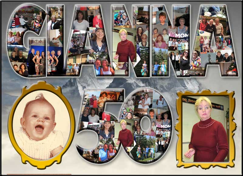 Collage of old and recently taken photos for your Mom 50th birthday