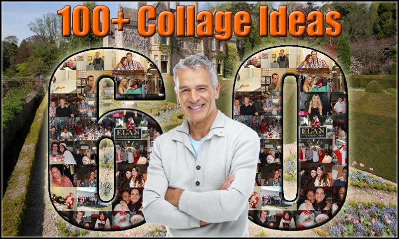 Celebrate a 60th Birthday with canvas photo collage print. Numerous Number 60 design options