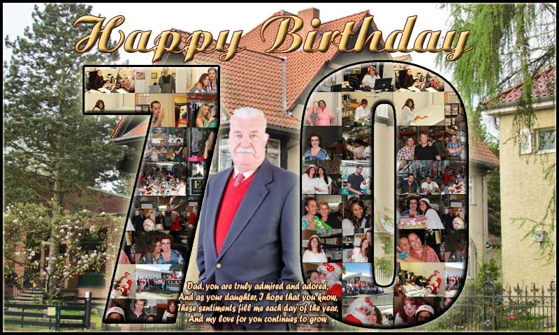 Make surprise photo collage for your Grandpa 70th birthday