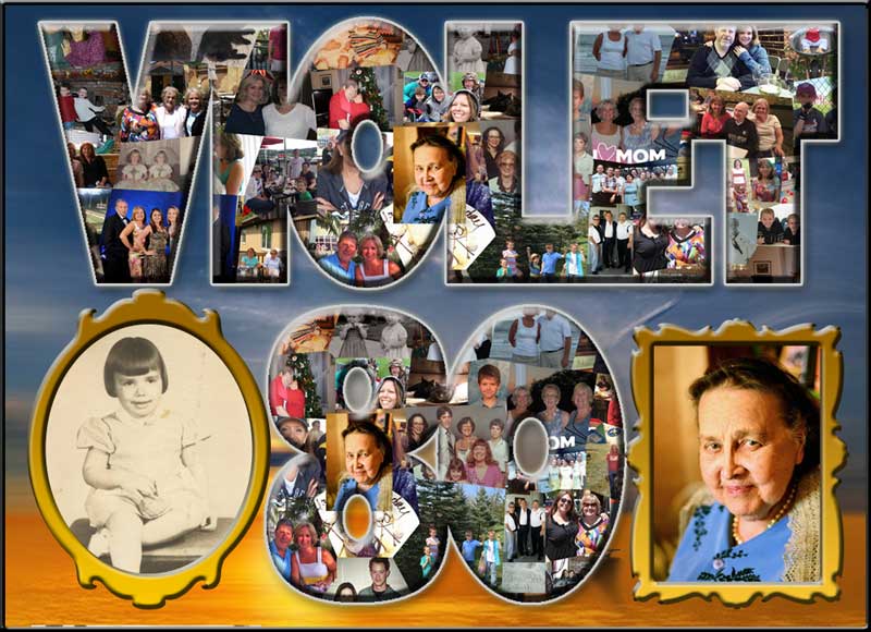 Celebrate a 80th Birthday with canvas photo collage print. Numerous Number 80 design options