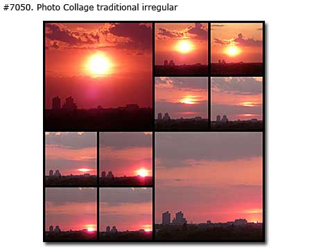 Landscape of Urban Sunset Collage traditional