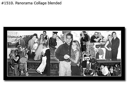 Black and white panoramic collage blended