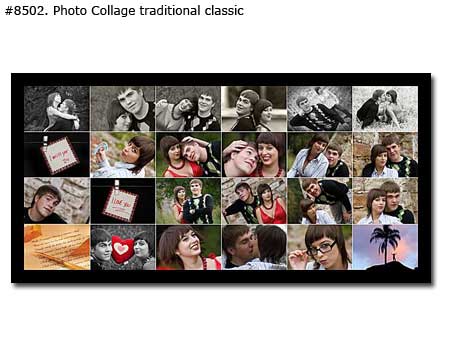 Panoramic photo collage from couple pictures traditional classic