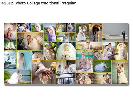 Personalized wedding panorama photomontage traditional irregular