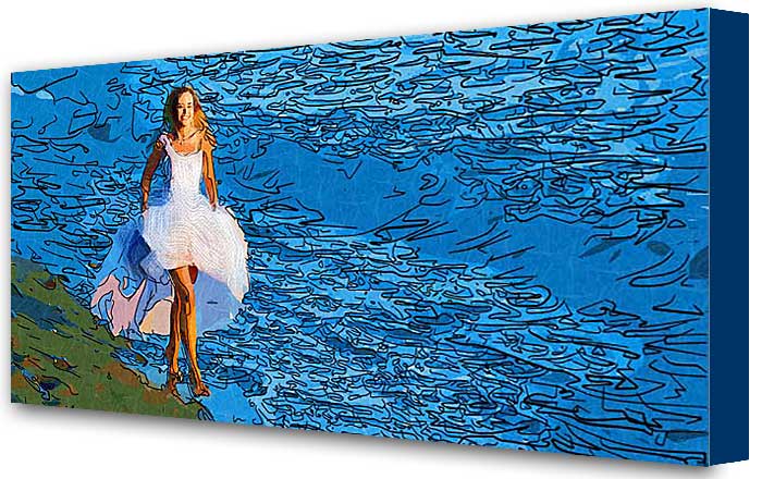 Stretched Canvas Print with photo painting