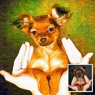 Pet photo on canvas painting