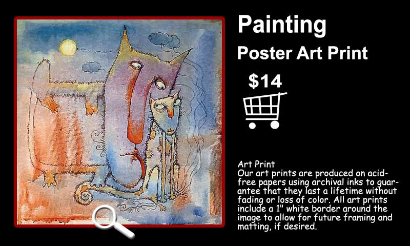 Poster print, Cats in Love painting