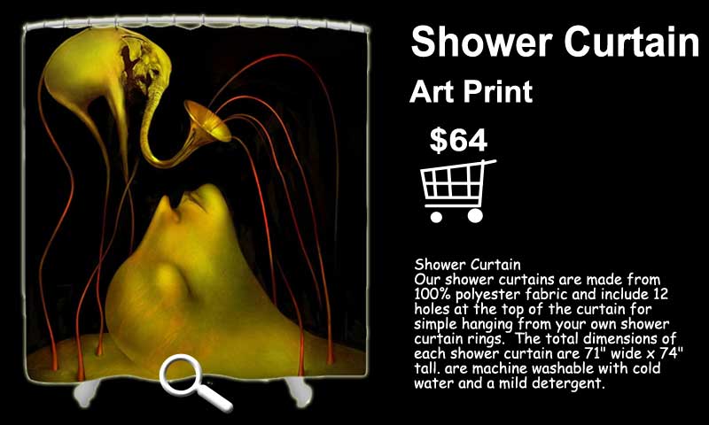 Shower curtain Yellow Dream Surrealism painting print