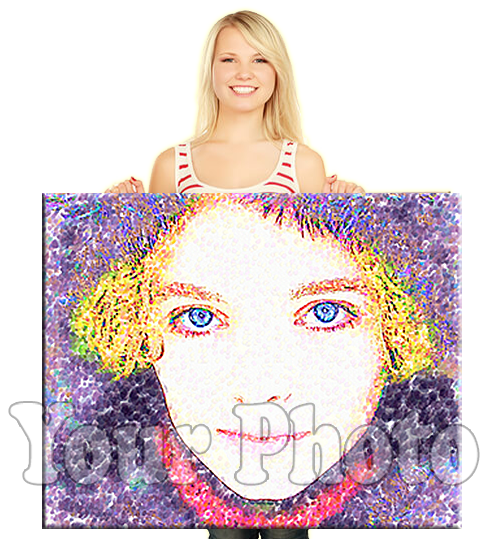 Custom Pointillism Painting from photo to canvas print