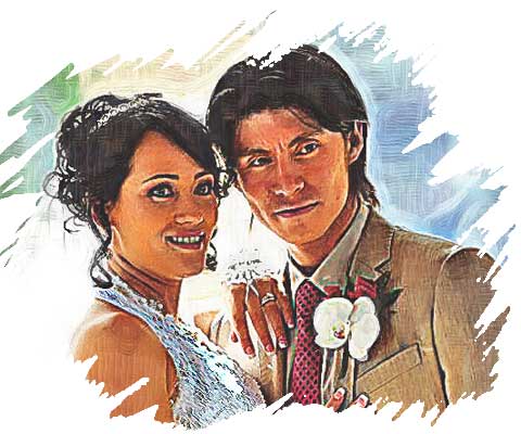 Wedding Portrait Painting from Photo