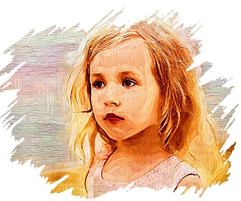 Children Portrait Painting from Photo