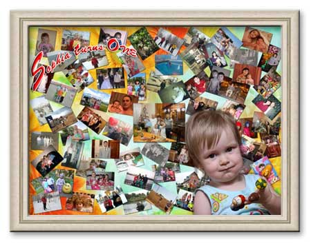 Personalized children collage canvas frame