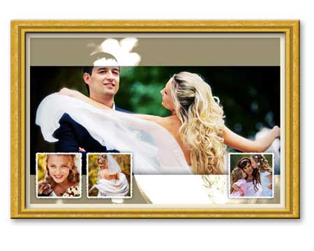 Custom wedding poster frame with mats