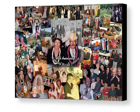Board Mounting Anniversary photo collage with border