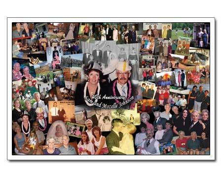 Anniversary photo collage poster with border