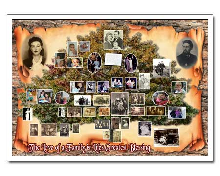 Custom poster of family tree collage