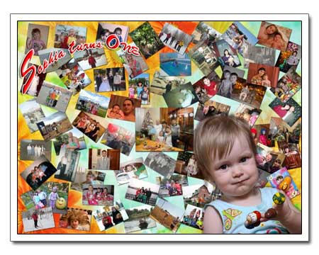 Personalized children collage canvas poster