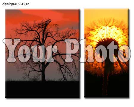 2-piece canvas cluster - individual image on each panel - Set 2-B02