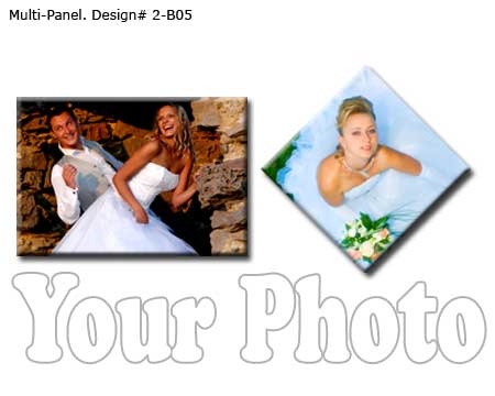 2-piece canvas cluster - individual image on each panel - Set 2-B05