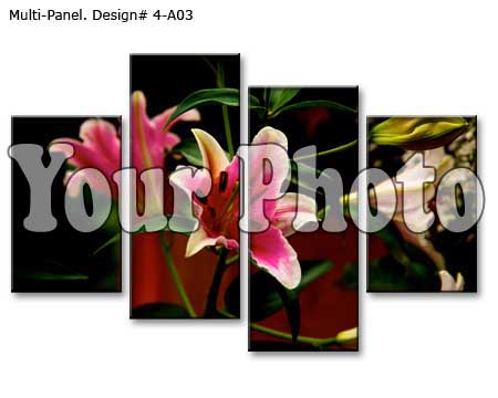 Four panel canvas display