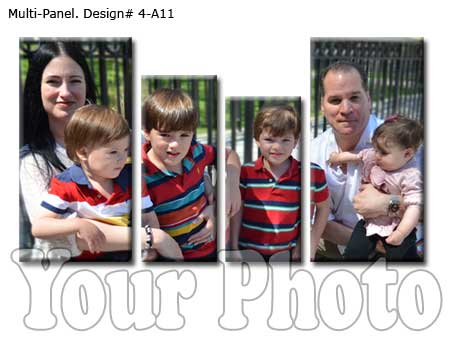 ersonalized 4-panel family portrait wall art