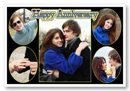 Combine 5 photos into happy anniversary poster for boyfriend