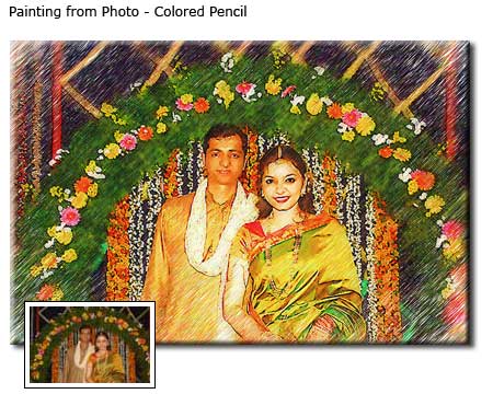 Colored Pencil Couple Portrait Drawing