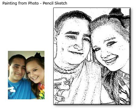 Pencil Sketch Couple Portrait Drawing
