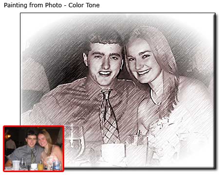 Custom Color Tone Drawing from photo to canvas