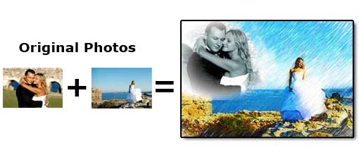 Integrate two wedding pictures together