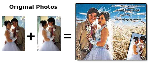 Integrate two wedding pictures together