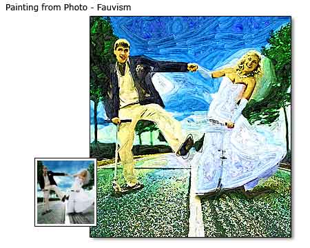 Oil Fauvism painting Wedding Portrait