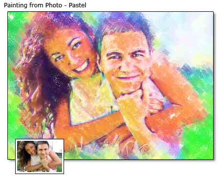 Pastel portrait painting from Wedding photo